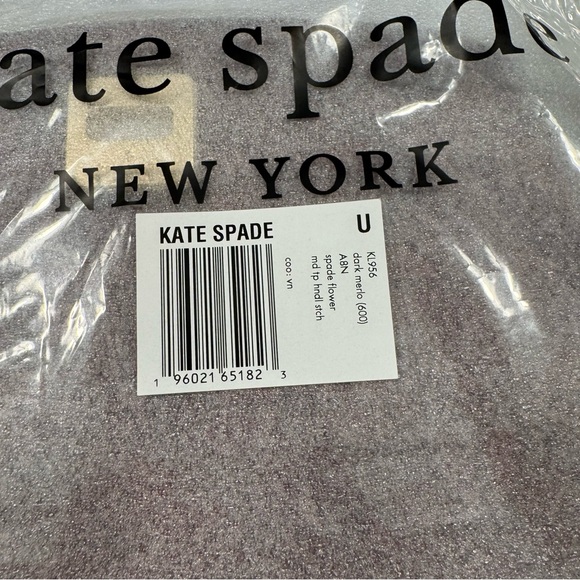 Kate Spade ♠️ Spade Flower Embroidered Medium Top Handle Satchel in Dark Merlot - Picture 8 of 10